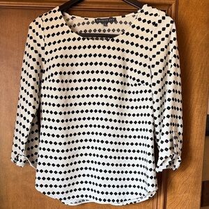 Brixon Ivy White Blouse with Black Dot Stripe Pattern